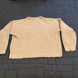 Wishlist Cream Waffle-Knit Pullover
